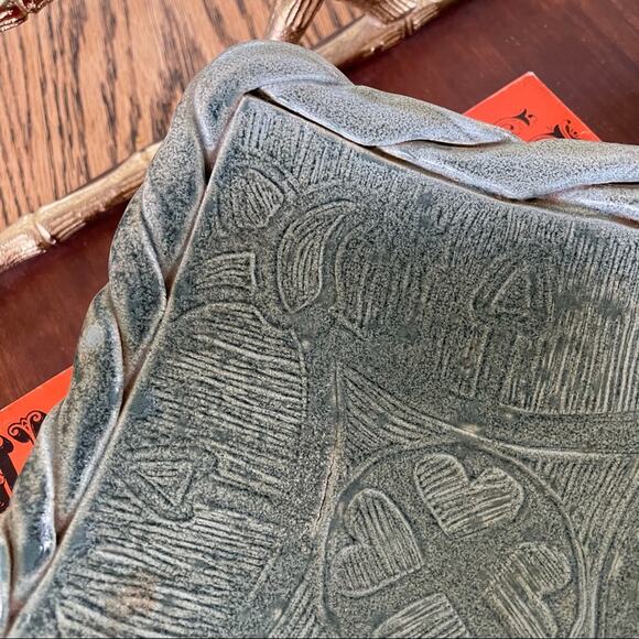 Mid Century Modern Ceramic Terra-cotta Footed Dish, Artisan Stamped, - Picture 5 of 8